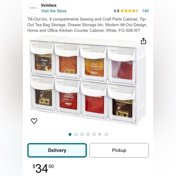 Tilt-Out Bin 8 compartments Sewing Craft Parts Cabinet Storage White - Picture 8 of 8